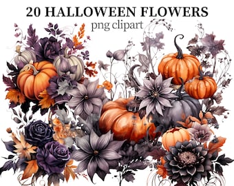 Halloween Blumen Clipart Mystische Blume PNG Dark Fantasy Clipart Botanische Bilder png Goth Blumendruck Scrapbook Papercraft Kartenherstellung