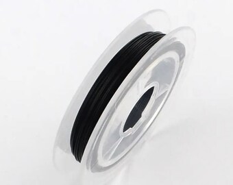 Premium Beading Wire Roll - 0.80mm Sturdy Steel Cord in Anti-Silver and Black (X080014)