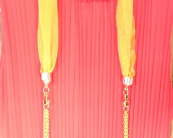 Golden Women's Scarf with Tassels - A Stunning Gift for Mom or Girlfriend, Perfect for Valentine's Day