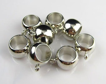 Set of 12 Silver Tone Tube Beads Scarf Rings - Perfect for Scarf Decoration and Jewelry Making