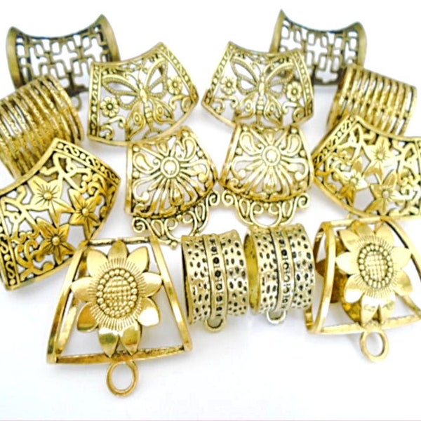 7 Style 14 Stück Metalllegierung Vergoldet Schal Halskette Schmuck Clips Spangen