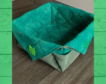 Green fabric basket