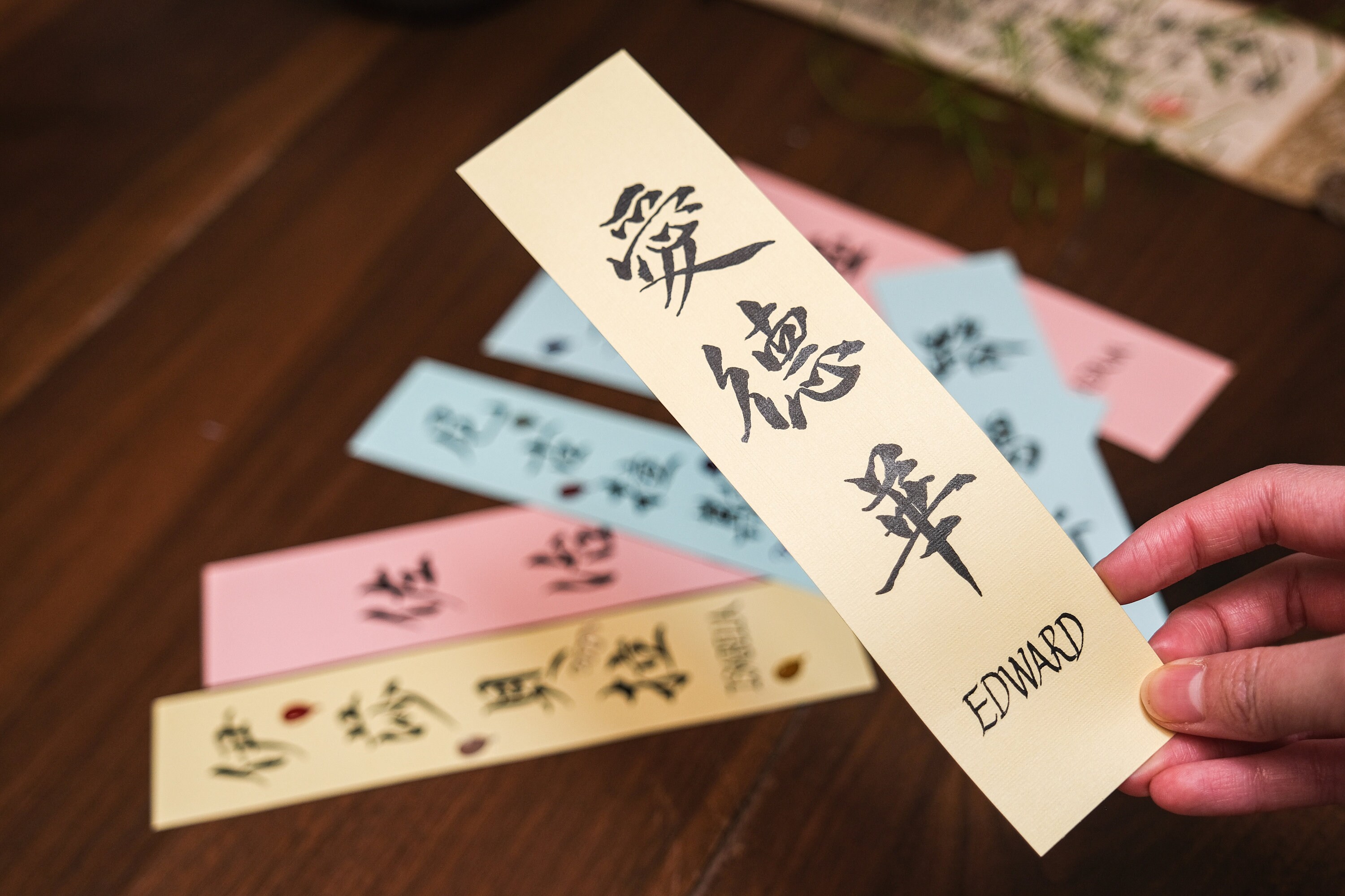 Translated English Name Into Chinese Name Handwritten Chinese & Western Calligraphy in Coloured