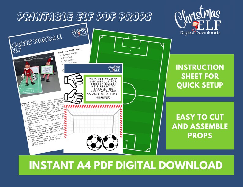 Elf Football Scene Printable | Elf on the Shelf Football Props