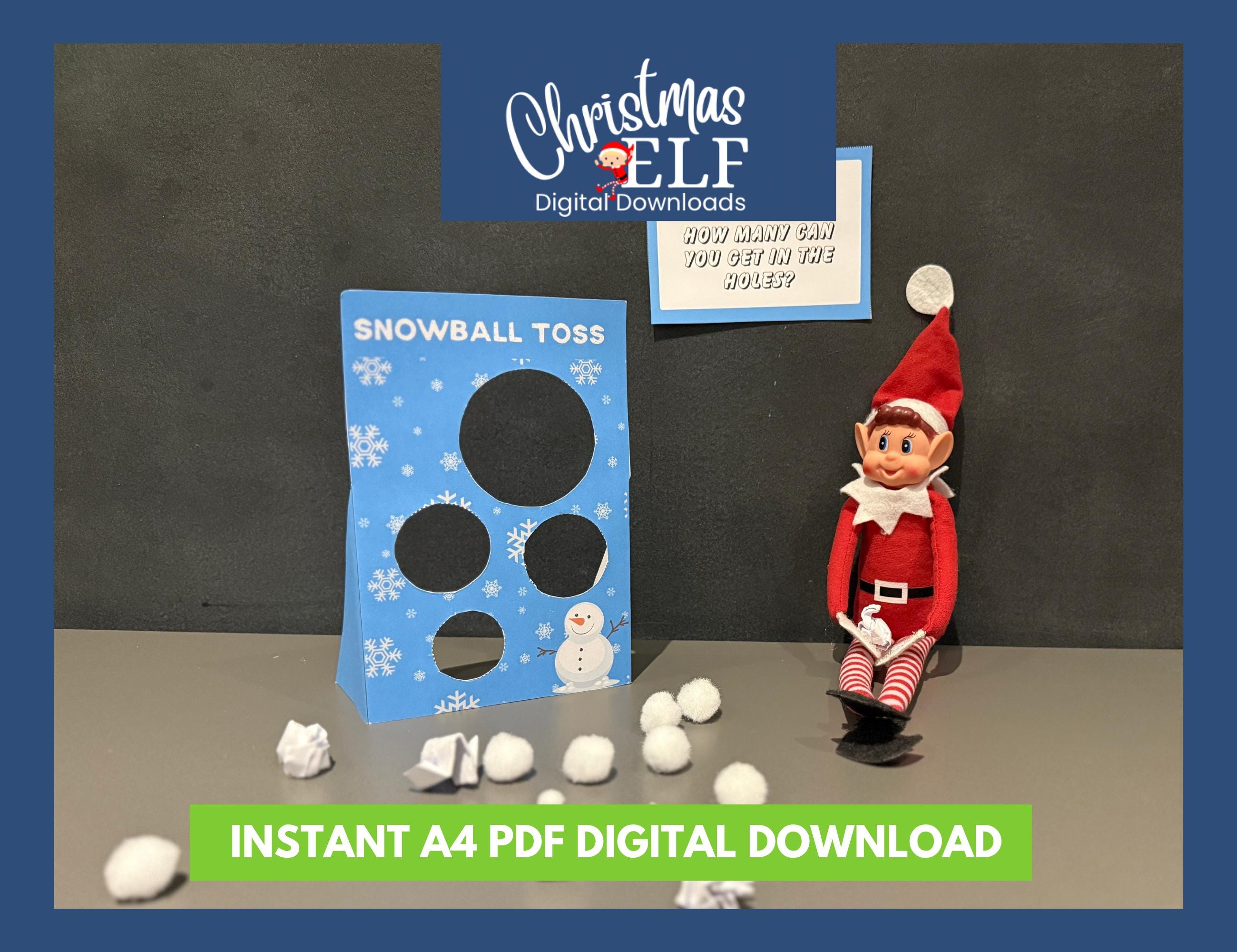 Elf Snowball Toss Hoop Game - Printable Elf Scene Prop - Etsy