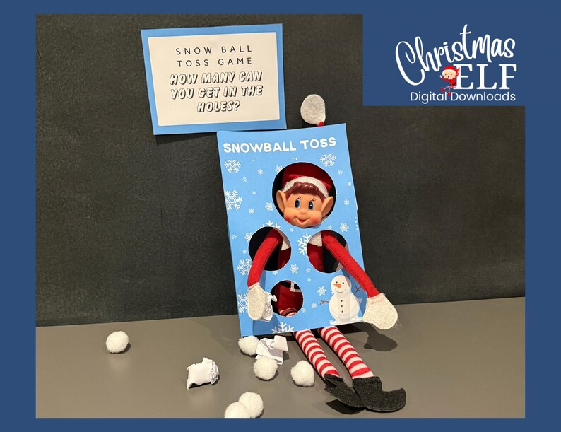 Elf Snowball Toss Hoop Game - Printable Elf Scene Prop - Etsy