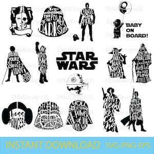 Star wars svg,Starwars svg bundle, Star wars png, file svg per cricut, Darth vader svg, Mandalorian svg, svg per cricut, Layered