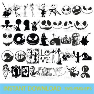 Jack y Sally svg, Pesadilla antes de svg, Mega Jack Skellington svg, Calavera de pesadilla Svg, Esqueleto Svg,Png