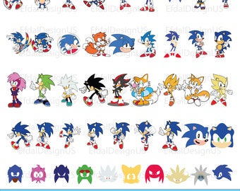 SONIC SVG, The Hedgehog Svg, Sonic Bundle Svg, Sonic Layered Svg, Sonic Face Svg, Sonic Characters SVG, Cut files for Cricut