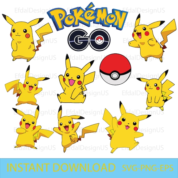 Pokemon Svg Bundle, Pokemon Clipart, Pikachu svg, Pokemon layered, svg for cricut, svg, png, eps, dxf