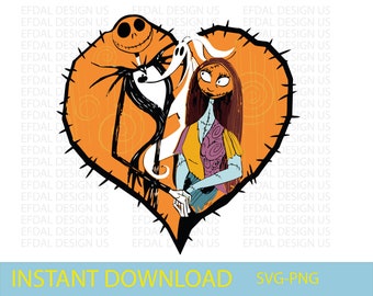 Jack en Sally svg, Nightmare Before svg, Jack Skellington svg, Nightmare Skull Svg, Skeleton Svg, Png