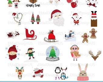 Chirstmas SVG Bundle, Chirstmas Clipart, Christmas Cut Files, Christmas Svg Files For Cricut