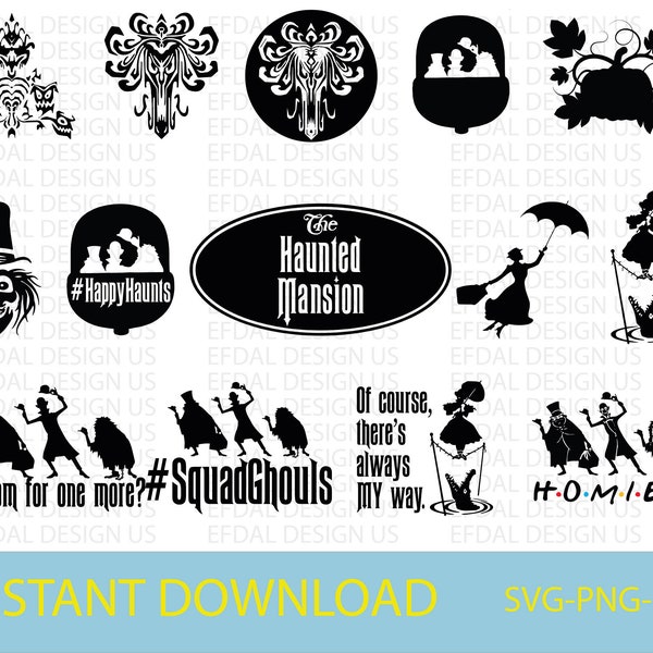 Paquete Haunted Mansion Svg, Halloween Svg, Haunted Mansion, Foolish Mortals, Horror Svg, Cricut, Silhouette, Svg Cut Files, Descarga digital