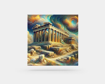 Vibrant Ancient Greek Temple Art Print (Digital Download)