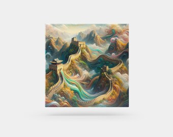 Wall of China Art Print, Abstract Mystical Landscape (Digital Download