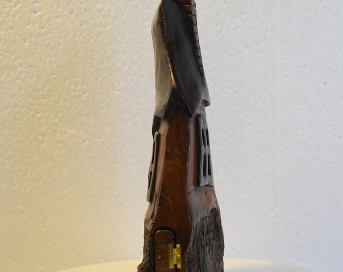 Hand carved Cottonwood bark Wee folk home