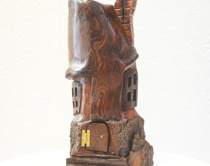 Hand carved Cottonwood  house for Wee folk