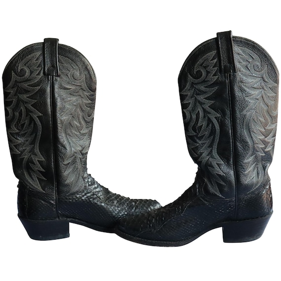 Vintage Dan Post Black Python Snakeskin Leather C… - image 6