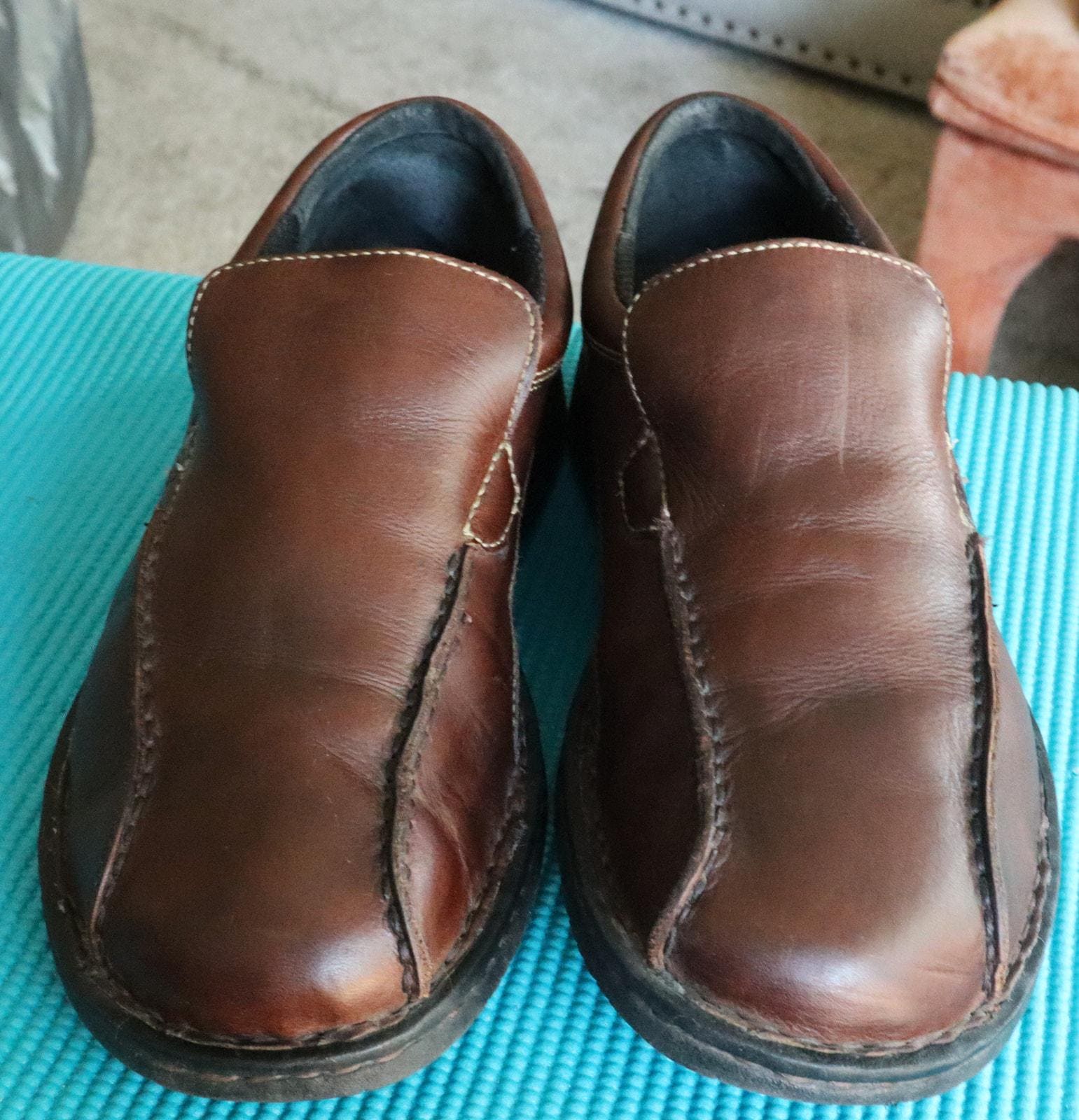 Vintage Skechers Brown Leather Loafers Y2K Round Toe Chunky 