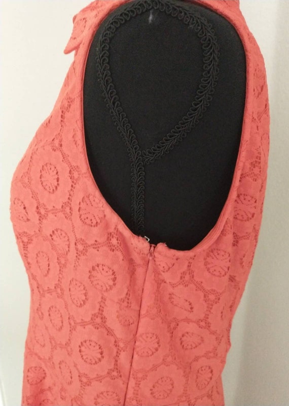 Y2K Vintage Orange Lace sleeveless Collar Dress s… - image 4