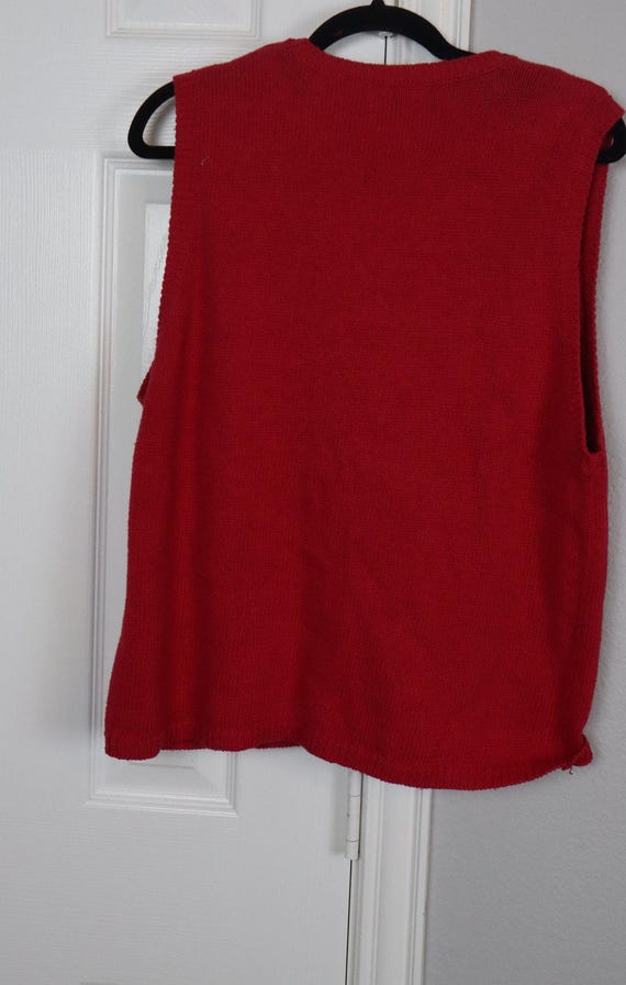 Nutcracker Vintage Y2K Red Christmas Tree Vest Em… - image 8