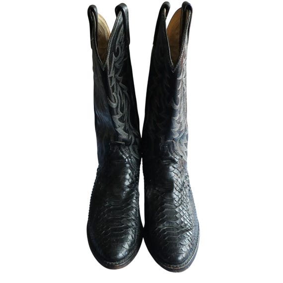 Vintage Dan Post Black Python Snakeskin Leather C… - image 2