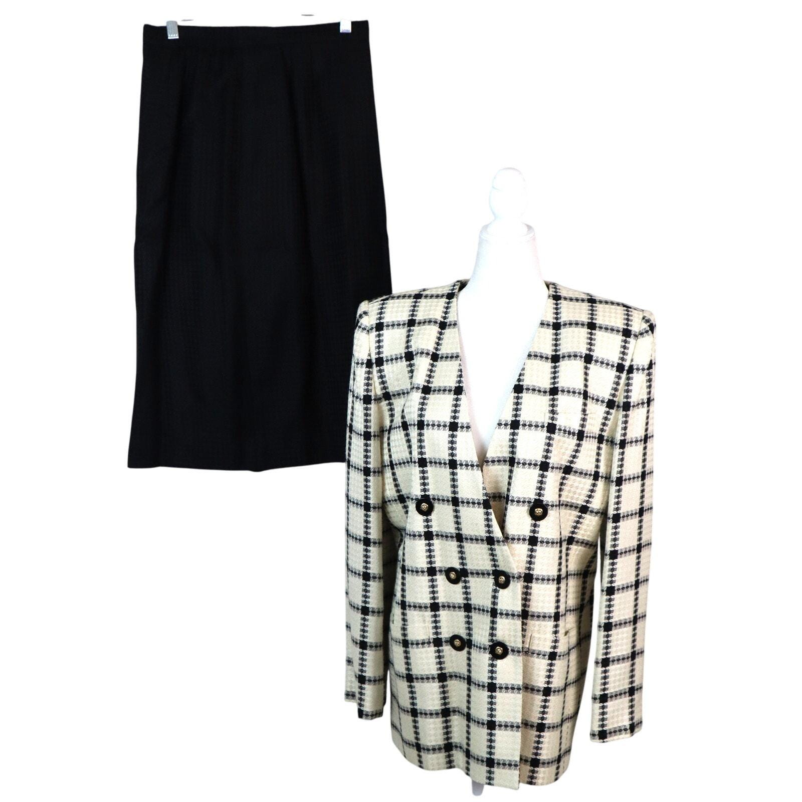 London Checkered No Collar Jacket Skirt Summer Suit (3色) Checkered Midi Skirt | Skirts| The Sunday Collective