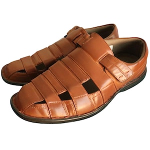 Leather Closed Toe Dress Sandals Men - Etsy