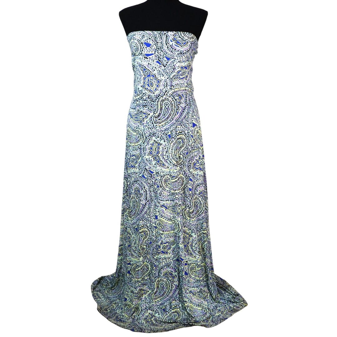 Elegant purple paisley maxi dress