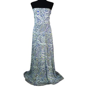 The Limited Paisley Strapless Maxi Dress Long Flowy Blue Purple Large Summer Wedding Guest - Etsy The Limited Paisley Strapless Maxi Dress Long Flowy Blue Purple Large Summer Wedding Guest - Etsy
