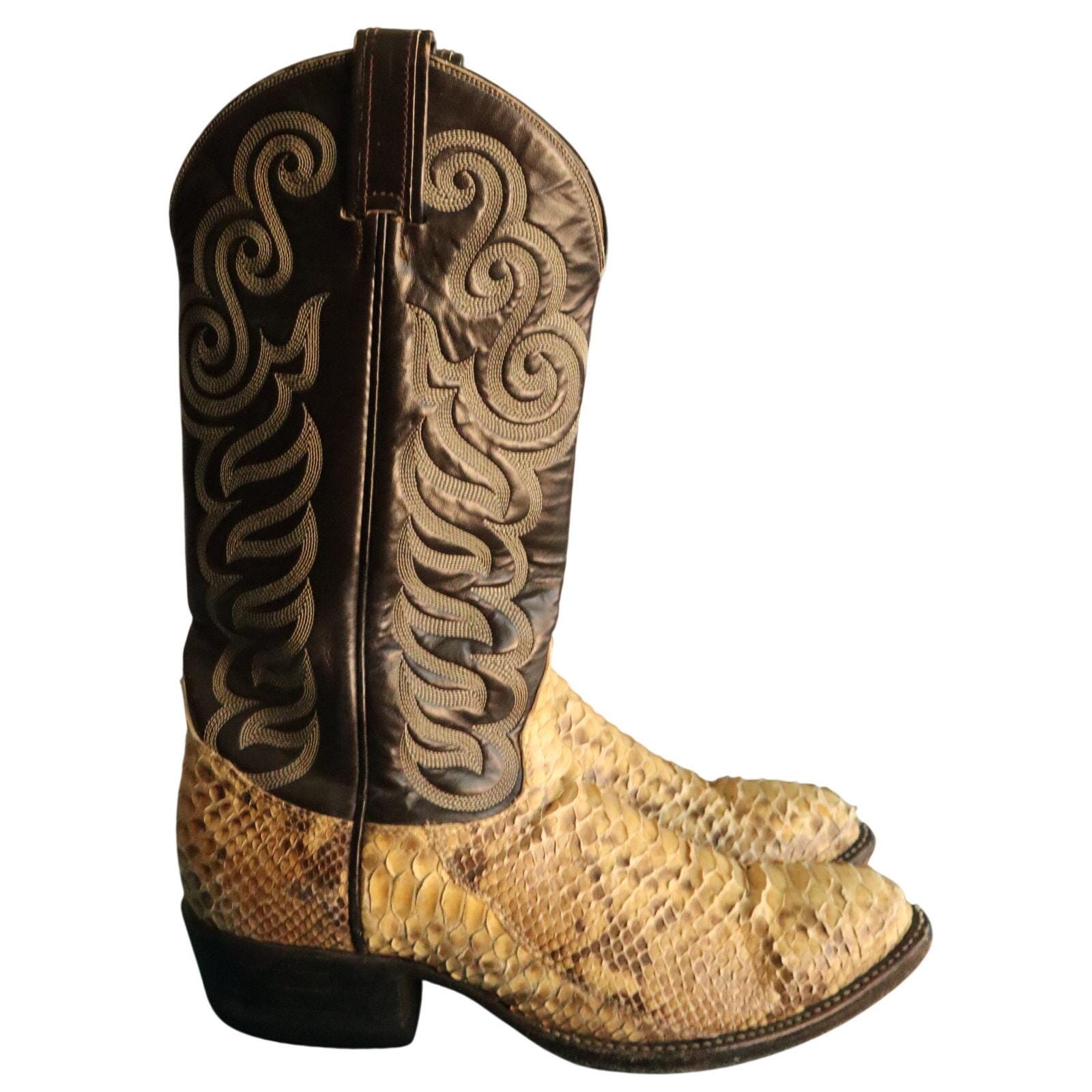 Tony Lama Vintage Snakeskin Boots - Etsy