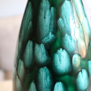 Vintage Lava Vase Glazed Studio Pottery Blue Green Drip Glaze MCM 60s ...