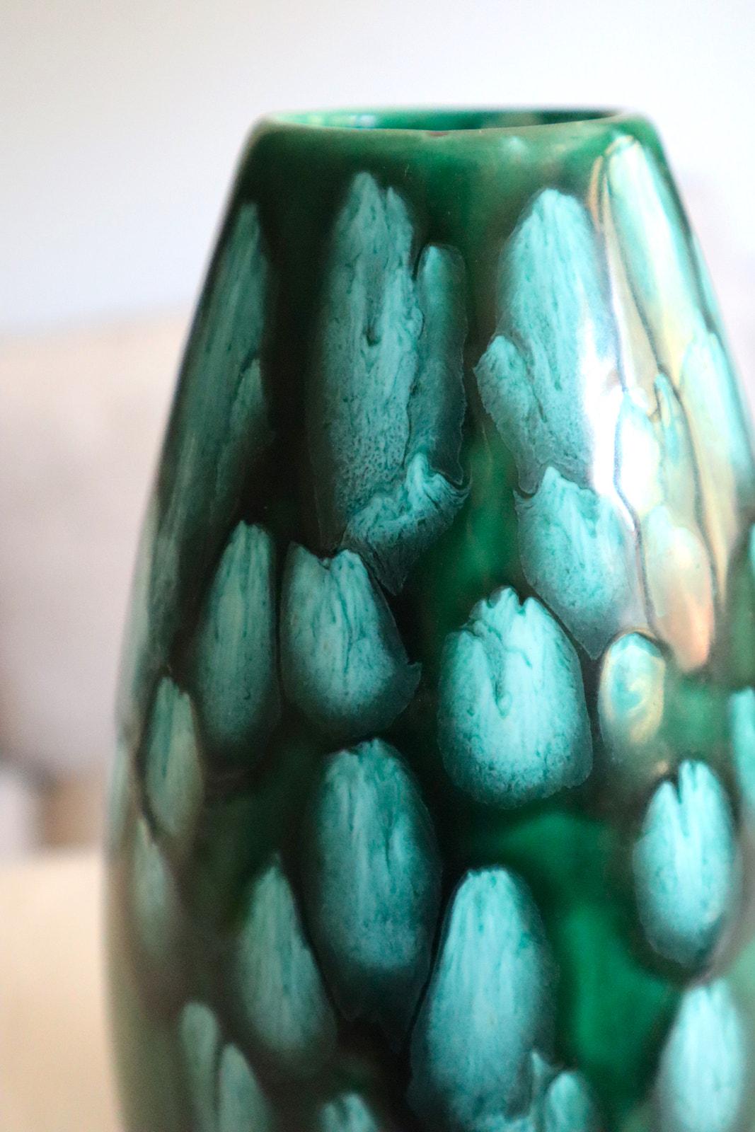 Vintage Lava Vase Glazed Studio Pottery Blue Green Drip Glaze MCM 60s ...