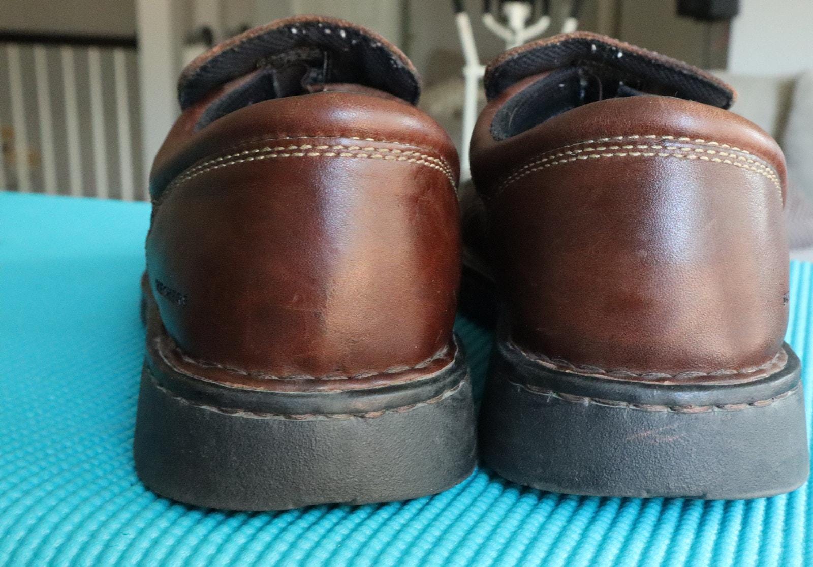 VINTAGE Skechers Chunky Loafers Men\'s 9.5 Brown Leather Slip On Grunge ITALY Vintage Skechers Chunky Brown Grunge Leather Oxfords Men main image 2