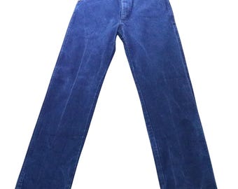Wrangler 34 × 36 TALL Dark Blue Denim Cowboy Western Jeans Cotton Made in Mexico