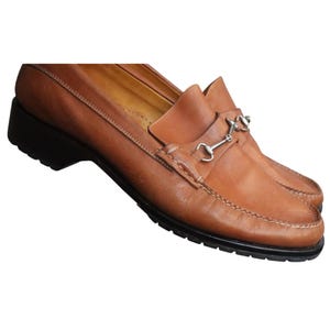 Vintage 80s 90s Cole Haan Brown Leather Horsebit Loafer Men 