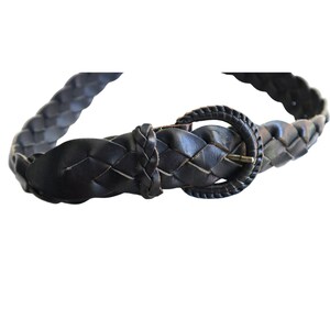 Vtg Handmade‎ Western Braided Leather Belt Sz L Dark Brown Black 38\