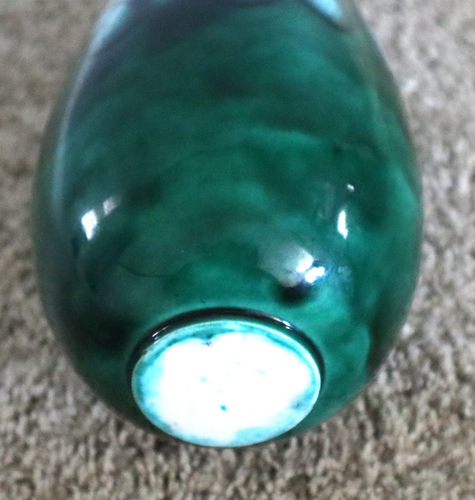 Vintage Lava Vase Glazed Studio Pottery Blue Green Drip Glaze MCM 60s ...