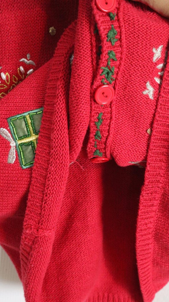 Nutcracker Vintage Y2K Red Christmas Tree Vest Em… - image 5