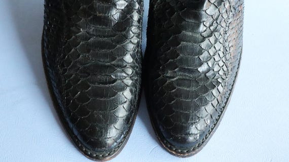 Vintage Dan Post Black Python Snakeskin Leather C… - image 4