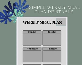 Printable Weekly Menu | Download | Meal Planner | PDF File | - Etsy