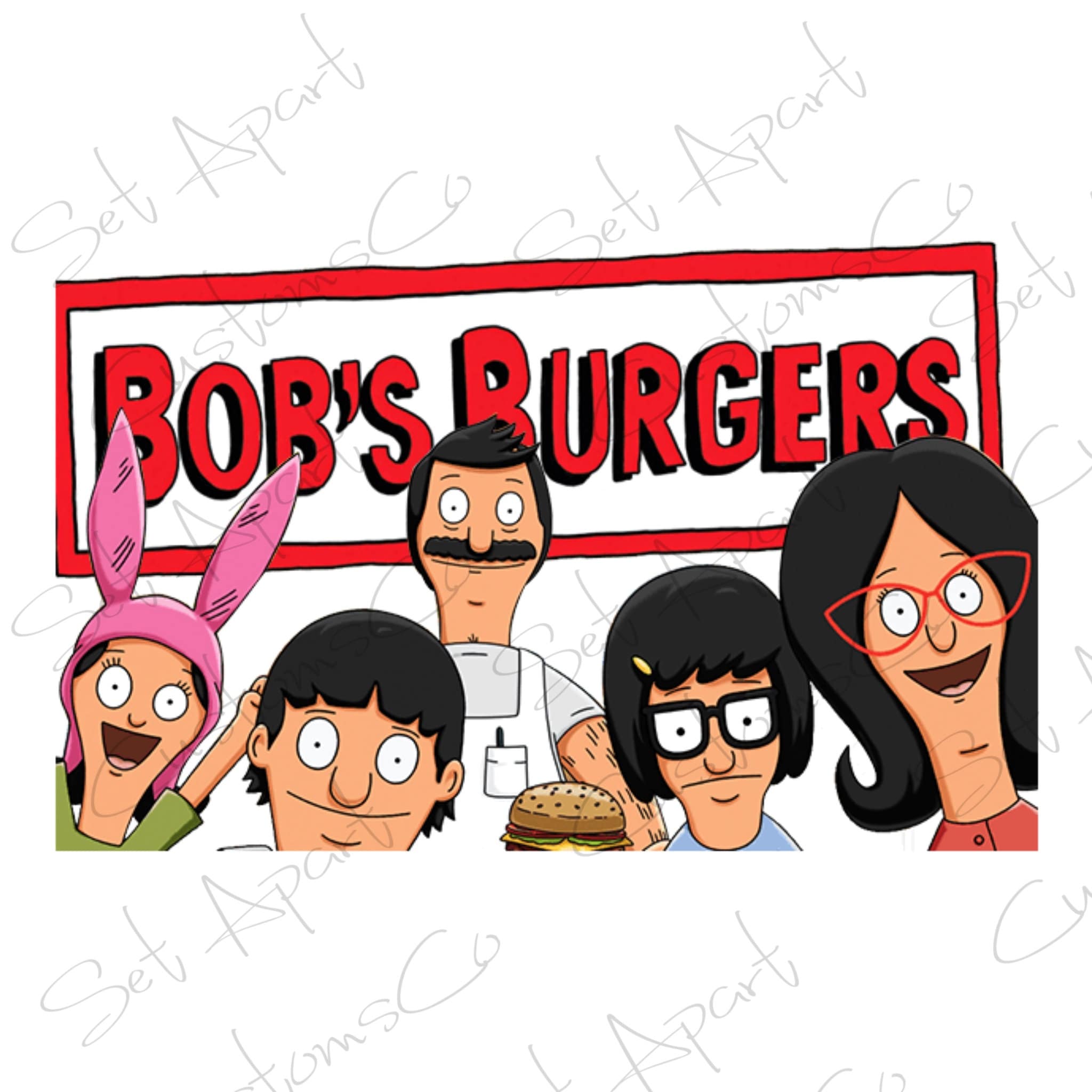 Bob's Burgers Logo PNG File Sublimation Transparent Etsy