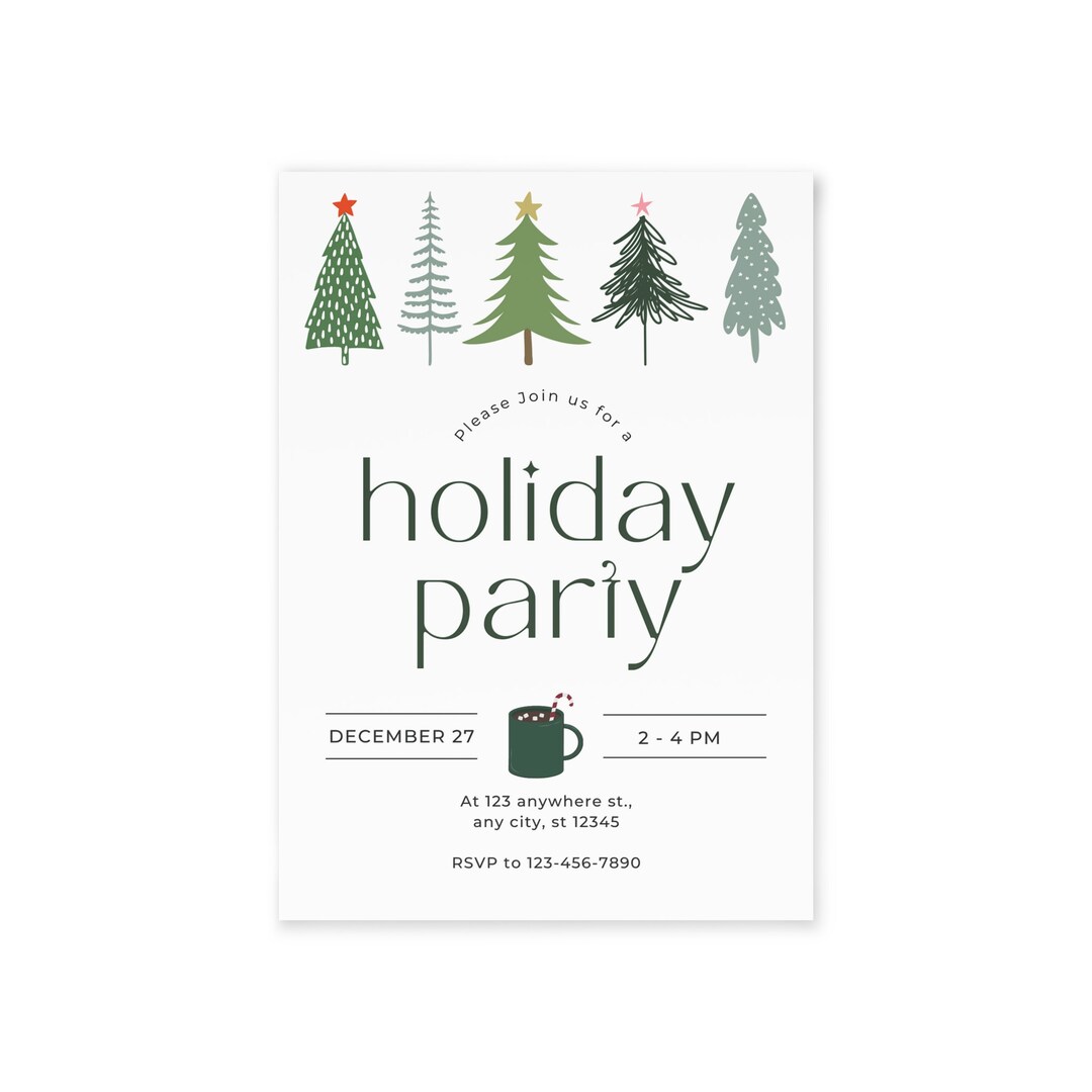 Customizable Holiday Party Invitation Etsy