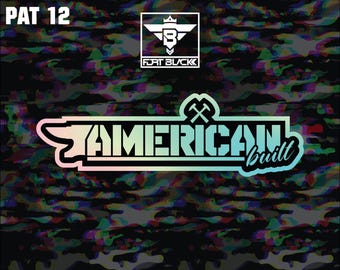 American Built Vinyl Sticker: Patriotic USA Decal - UV/Water Resistant