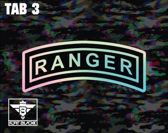 Ranger Tab Vinyl Sticker: UV/Water Resistant, Military/Tactical