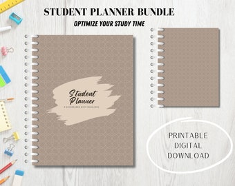 Printable Student Planner Bundle|Study Planner Bundle|Academic Planner|College Planner|High School Semester Planner|University Planner|Books