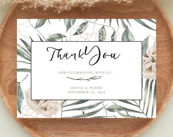 Thank you Editable Cards  | Thank You for Celebrating with Us Personalized Cards |Editable Elegant Wedding Thank You Cards