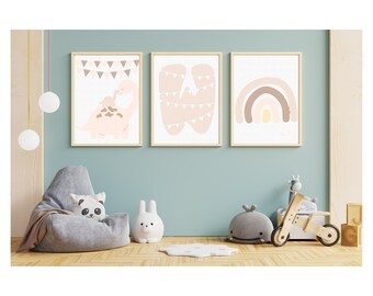 Nursery Wall Decor |  Baby Room Art  | Gender-Neutral Nursery | Animal Nursery Decor  | Baby Shower Gift | Boho Nursery Decor