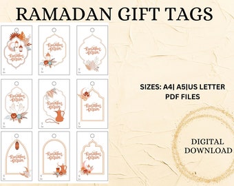Ramadan Kareem  Gift Editable Tags |Printable Gift Tags|Ramadan Decoration |Digital Download|9 Printable Tags|Ramadan Gift Tags