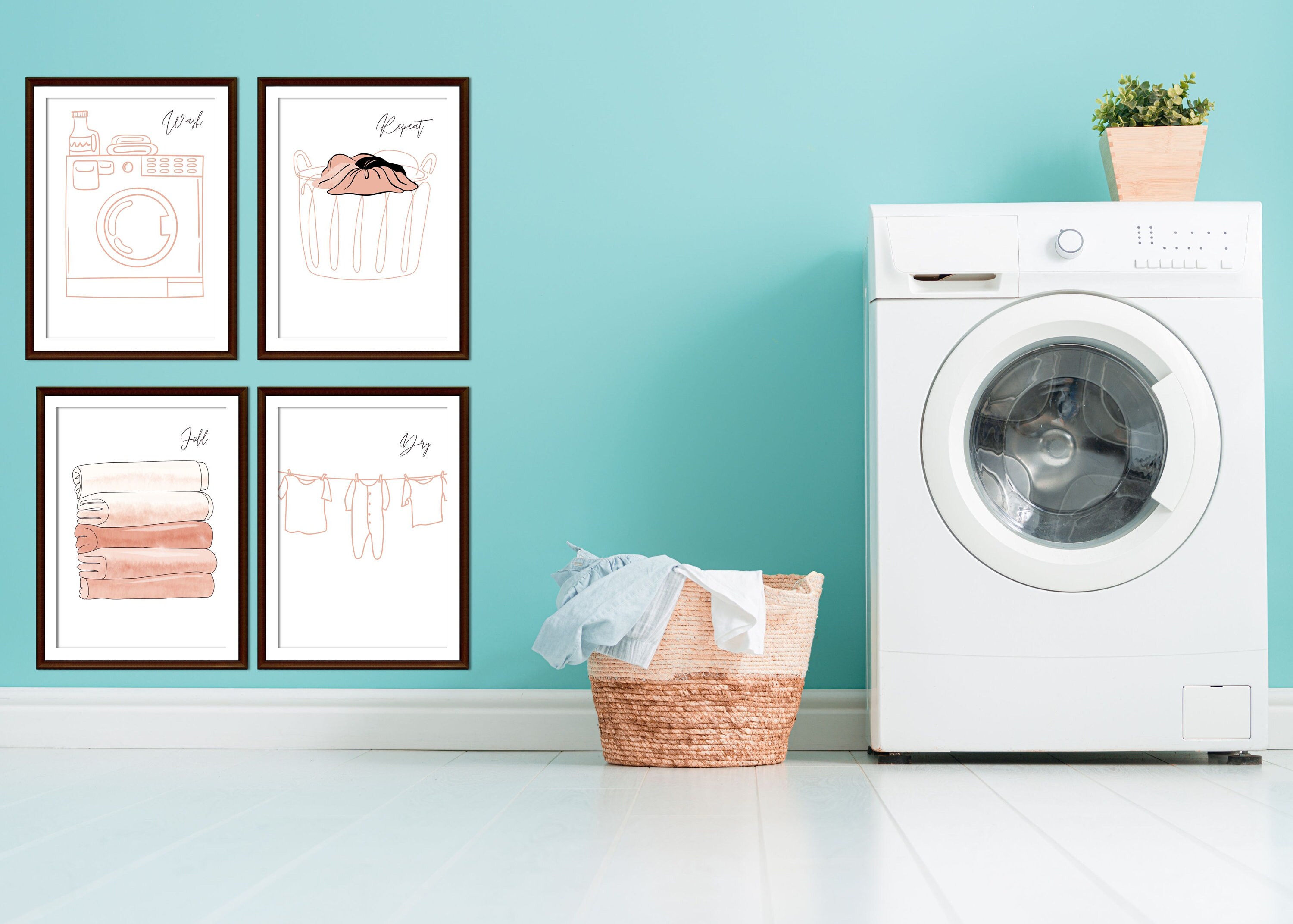 Laundry Room Decor Printables | Laundry Room Wall Art | Wash| Dry| Fold ...